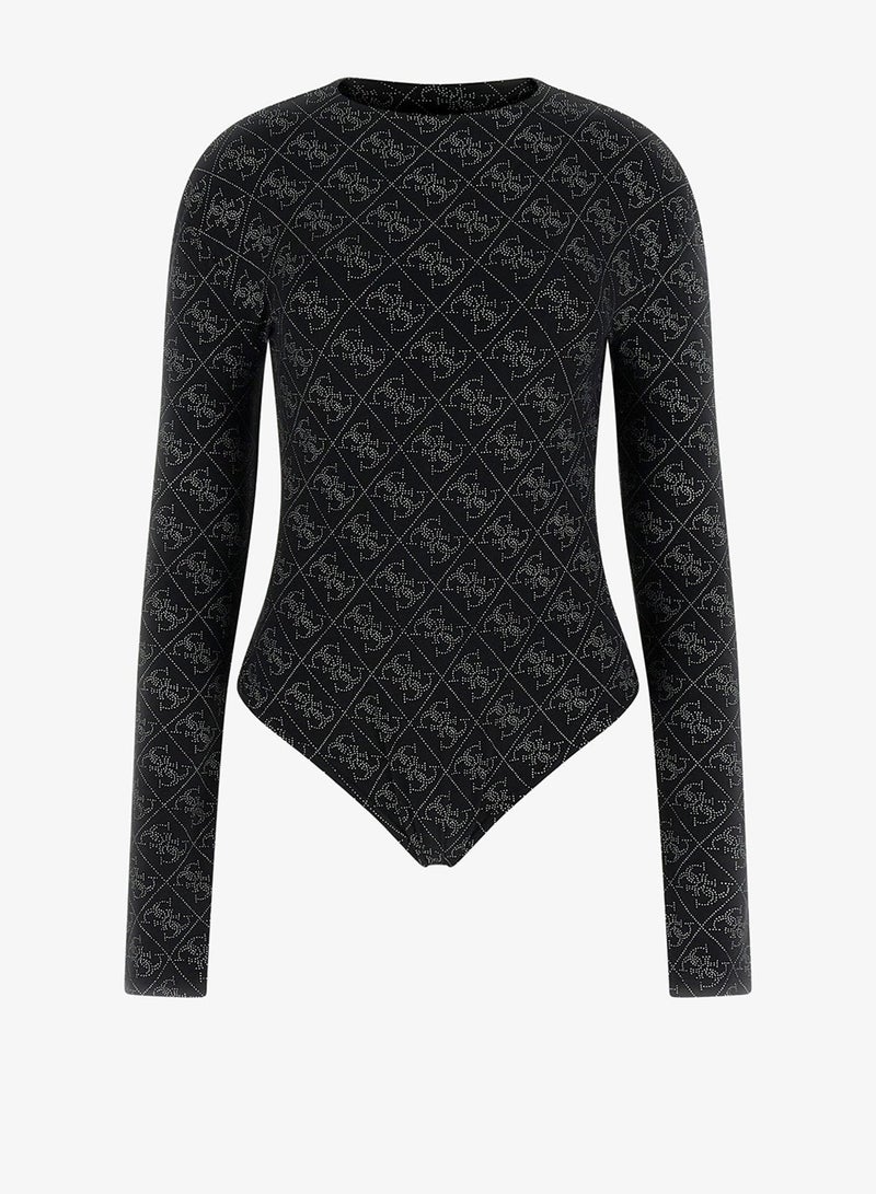 GUESS Long Sleeve Teodora Logo Bodysuit - Image 5